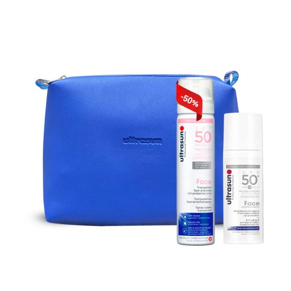 Ultrasun l'essentiel Kit - crème solaire anti pigmentation + spray face and scalp -50% + trousse offerte